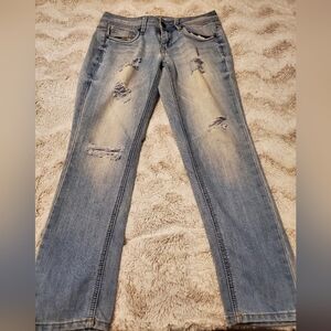 Vintage 90s Bongo Distressed Faded Blue Jeans Juniors Size 5